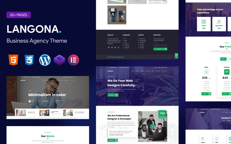 Langona - Üzleti ügynökség WordPress téma