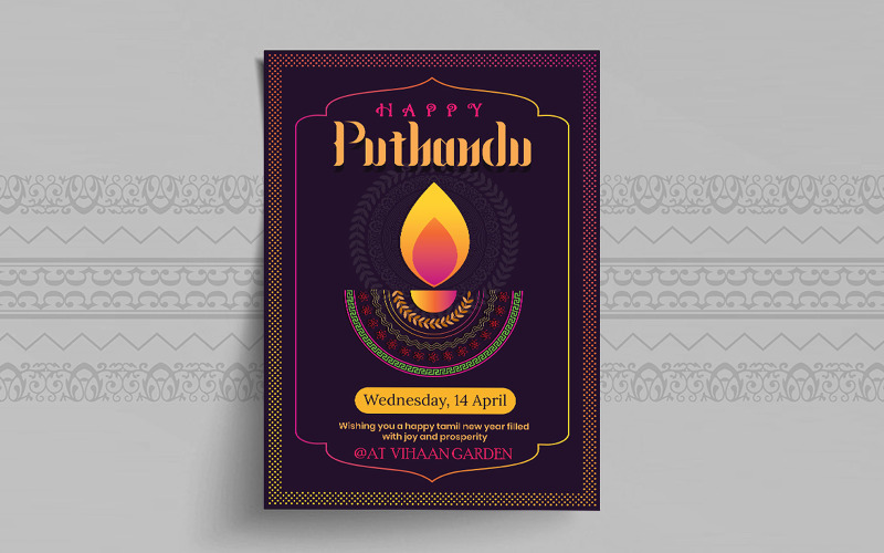 Modèle d'entreprise de flyer du festival de Puthandu