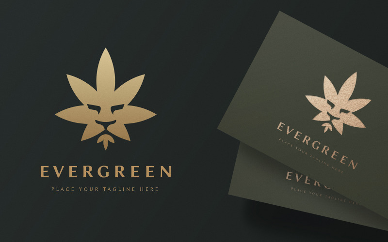 Royal Cannabis Lion Logo Template