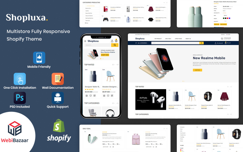 Shopluxa - багатоцільовий преміум шаблон веб-сайту Shopify