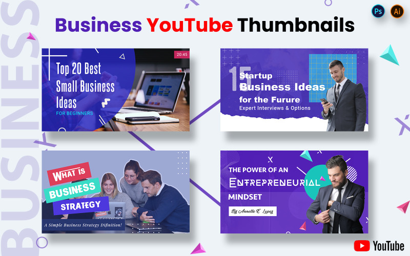 Business Youtube Thumbnails Réseaux sociaux