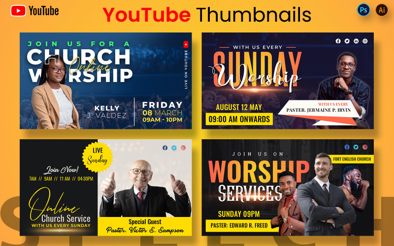 Discours de l'Église Vignettes Youtube Médias sociaux
