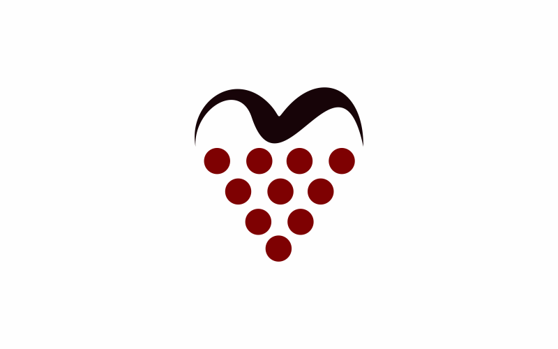 Modelo de logotipo da linha Love Wine