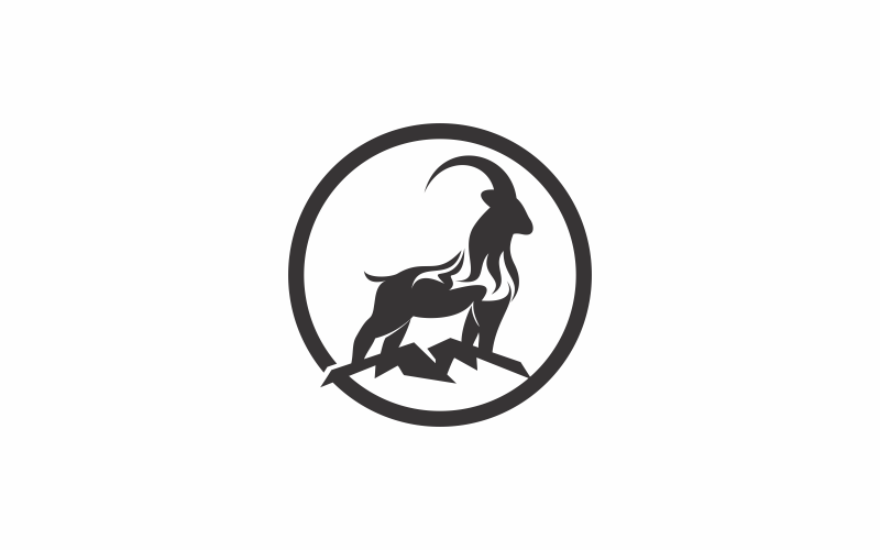 Modèle abstrait de logo de chèvre