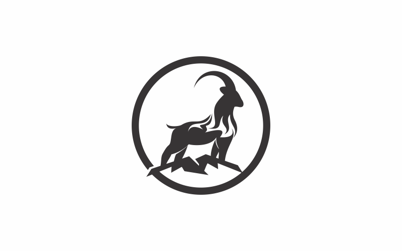 Plantilla abstracta del logotipo de cabra