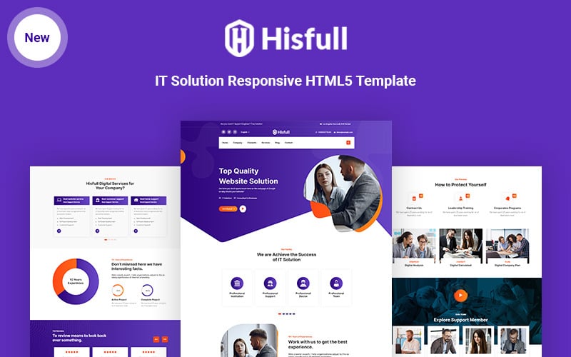 Hisfull - IT-megoldásokra érzékeny HTML5 webhelysablon