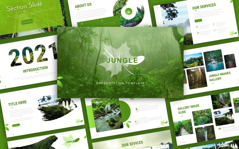 Jungle Environment Presentation Sjablonen PowerPoint presentatie