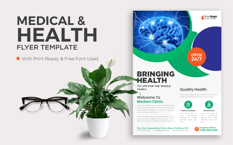 Corporate Healthcare Cover A4 Modello di identità aziendale