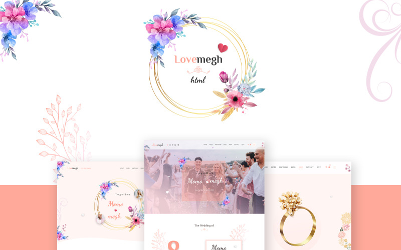 Lovemegh - Responsive Html Template for Weddings Website template