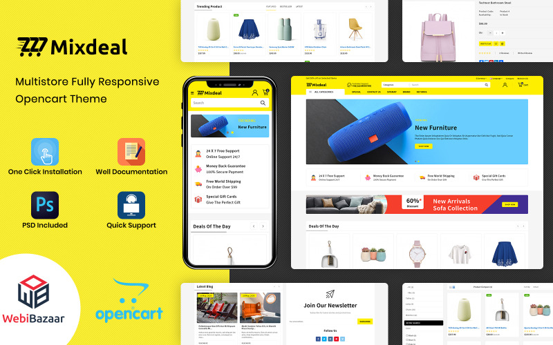 Mixdeal - Tema OpenCart elettronico multipare