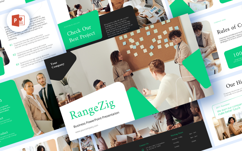 Apresentação de negócios do RangeZig PowerPoint