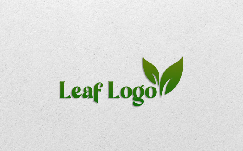 Design de logotipo de folha verde