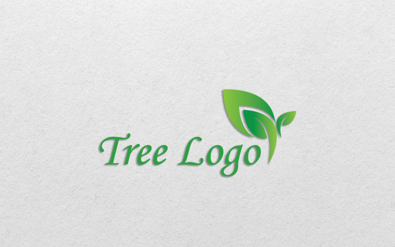 Modèle de logo de feuille d'arbre vert