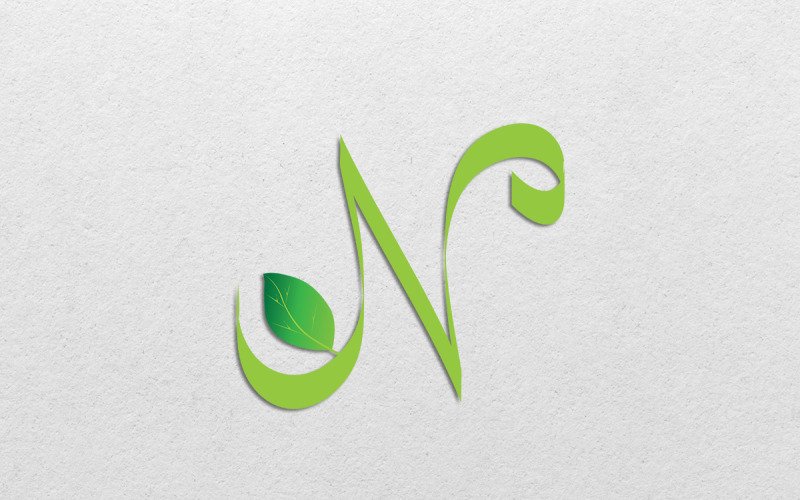 Modello di lettera 'N' Natura Logo