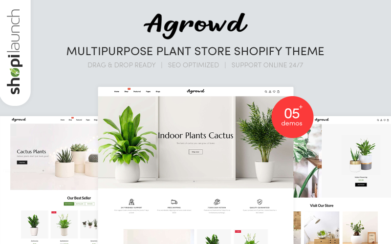 Agrowd - тема Shopify для многоцелевого магазина растений
