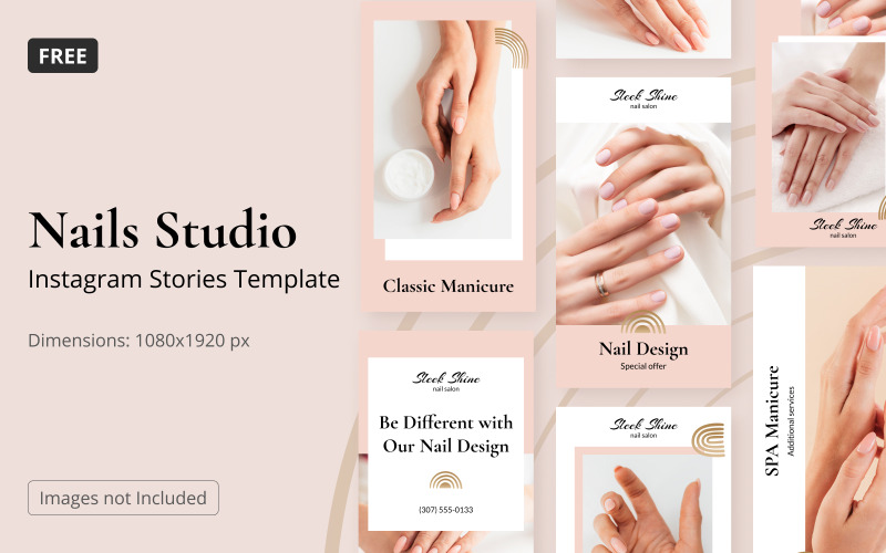 Gratis Instagram Mall Nail Salon Stories