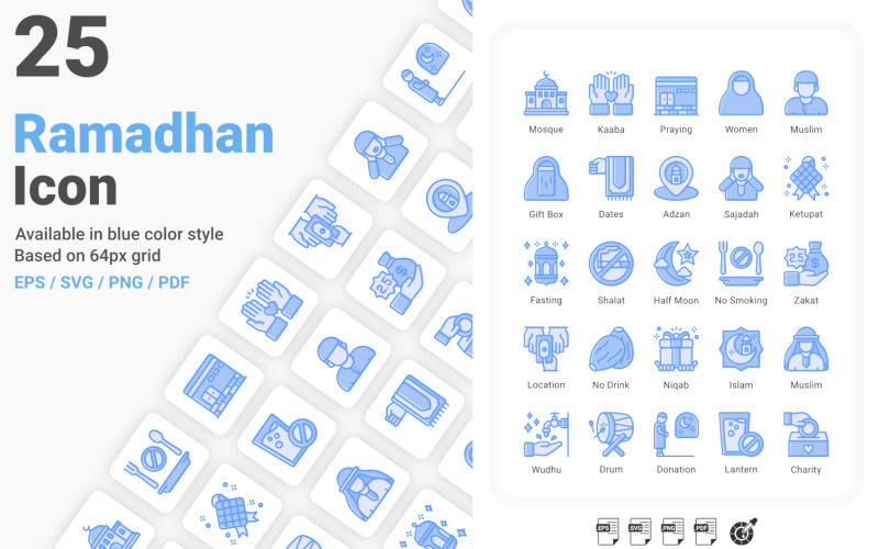 Islám Ramadhan Iconset šablona