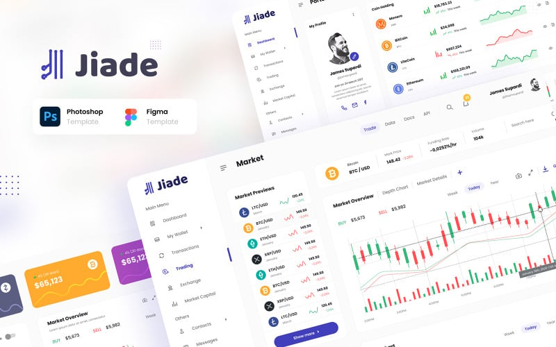 Jiade-现代加密货币交易UI模板