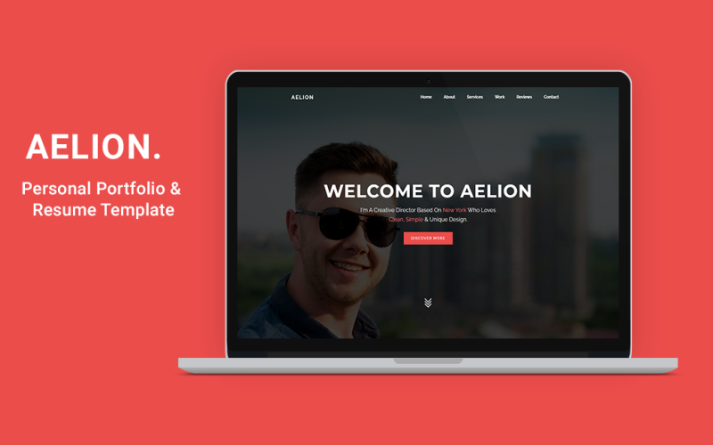 Aelion - шаблон целевой страницы для творческого портфолио