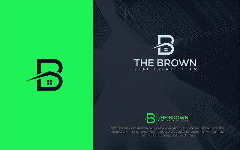 B Letter the Brown Real Estate Logo Mall