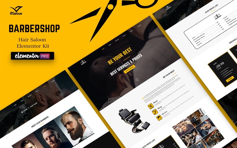 Barbearia - Kit Hair Saloon Elementor