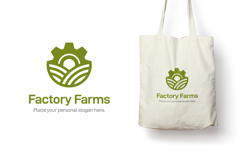 Gear Factory Farm Logo Vorlage
