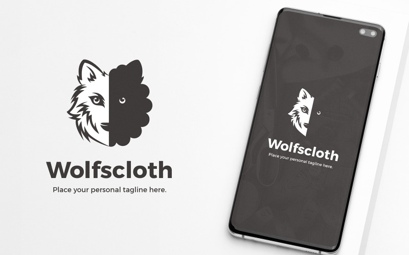 Modèle de logo de vêtements de mouton loup