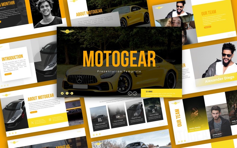 Modèle PowerPoint de présentation automobile de Motogear