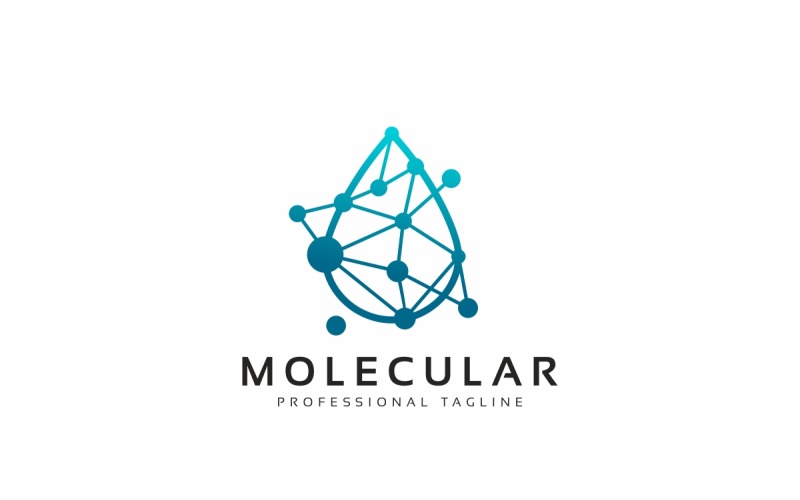 Modello di logo di goccia molecolare