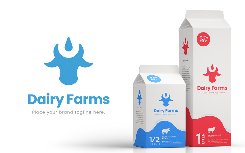 Modelo de logotipo de leite de vaca leiteira