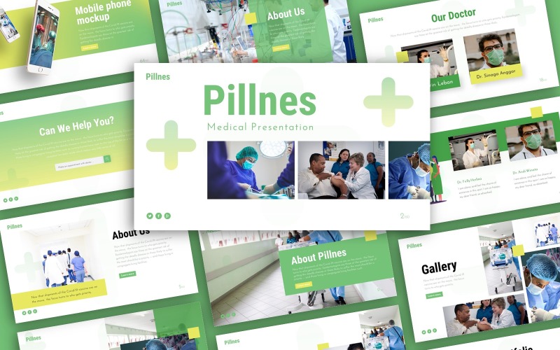 Modelo de PowerPoint de apresentação médica Pillnes