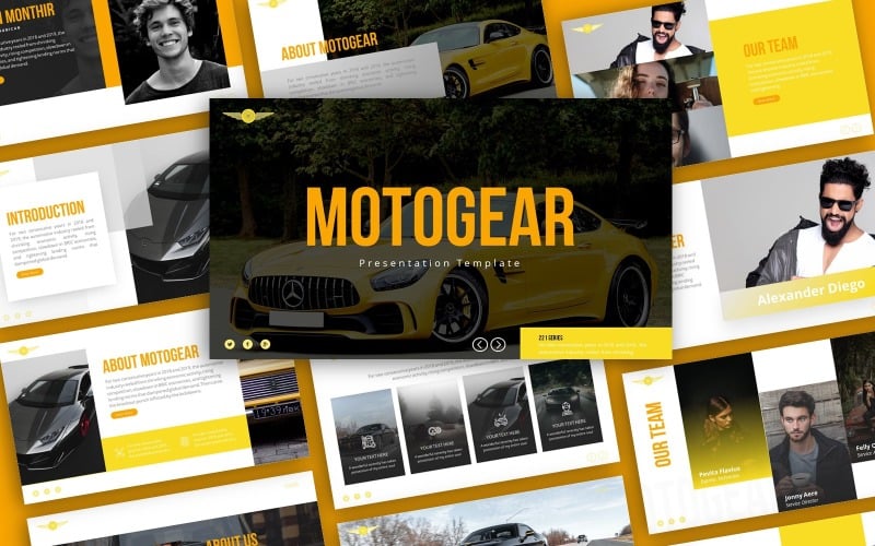 Motogear  Automotive Presentation PowerPoint Template