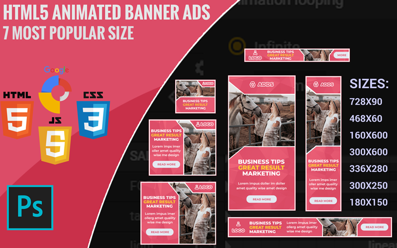 Rosy - Animerad HTML5-bannermall