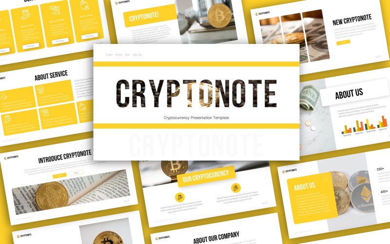 Modèle PowerPoint de présentation de crypto-monnaie Cryptonote