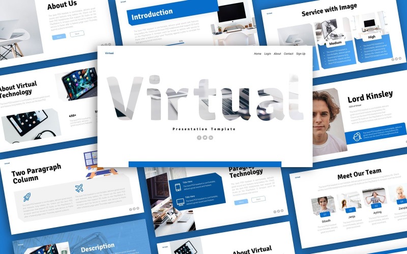 Modèle PowerPoint de présentation de la technologie virtuelle