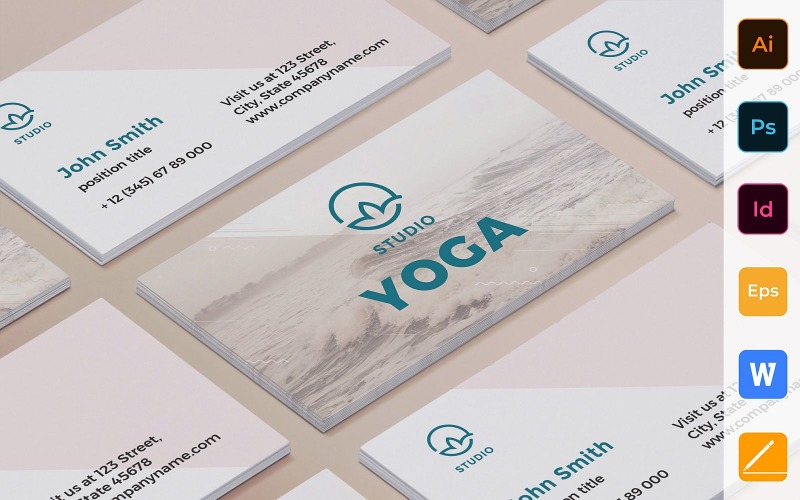 Sjabloon voor visitekaartjes van professionele yoga-instructeur