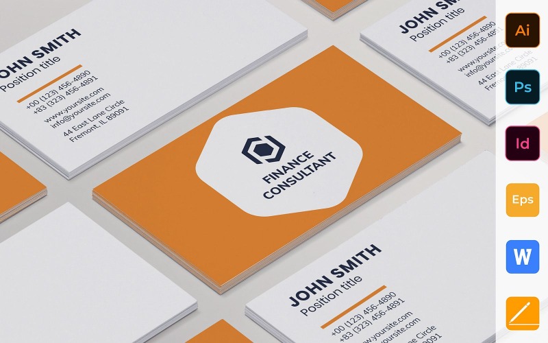 Modèle de Carte de visite de consultant professionnel en finance