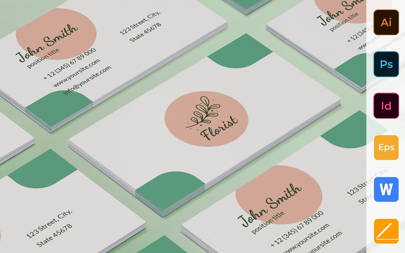 Modèle de Carte de visite de magasin de fleurs professionnel