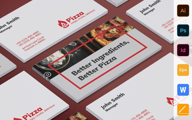 Modèle de Carte de visite professionnelle de pizza