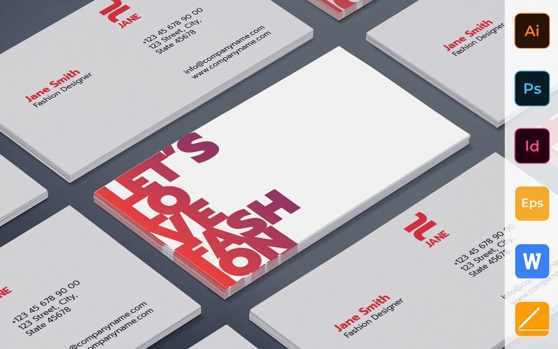 Professional Fashion Designer Business Card Template