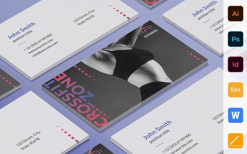 Professzionális Fitness Studio névjegykártya sablon