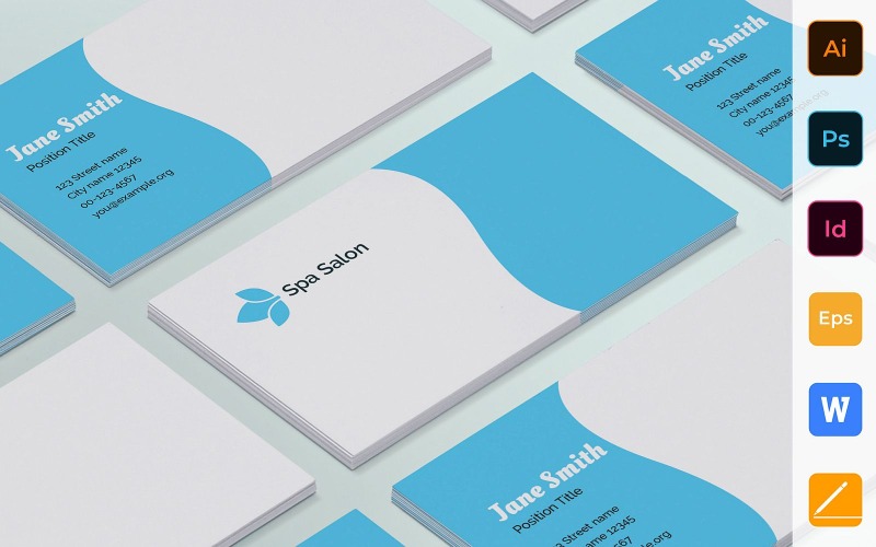 Professzionális spa szalon névjegykártya sablon