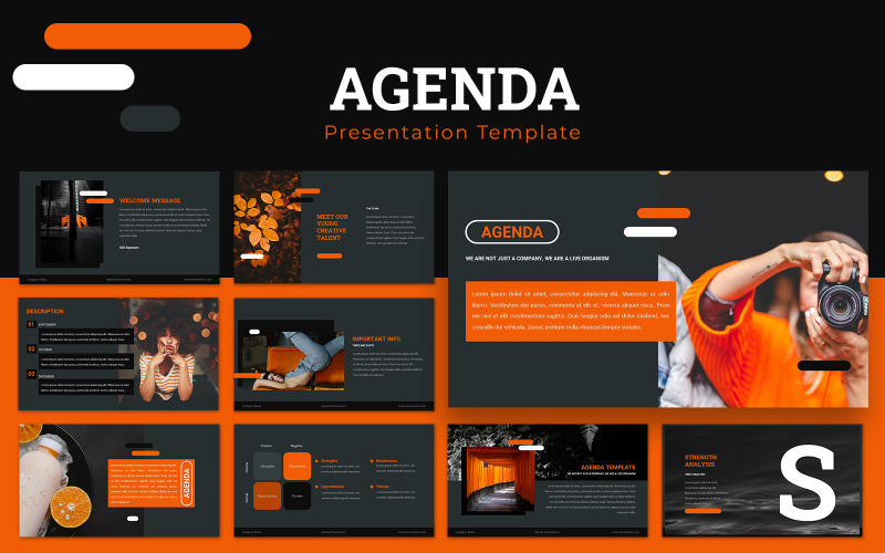 Modello di presentazione PowerPoint Agenda
