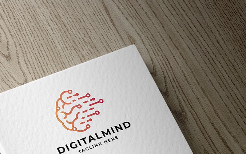 Цифровий розум логотип шаблон