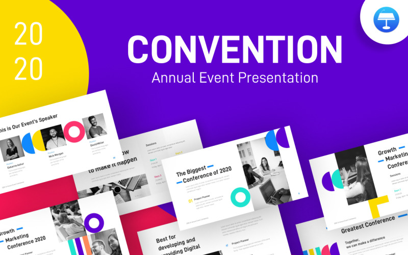 Modelo de apresentação criativa de evento anual da convenção