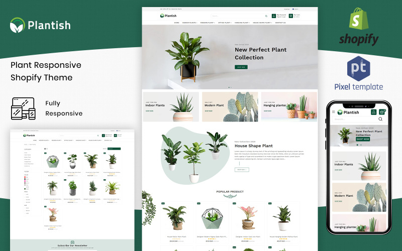 Plantish - modelo de Shopify de jardinagem e plantas domésticas