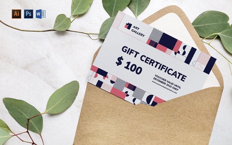 专业美术馆礼品证书模板