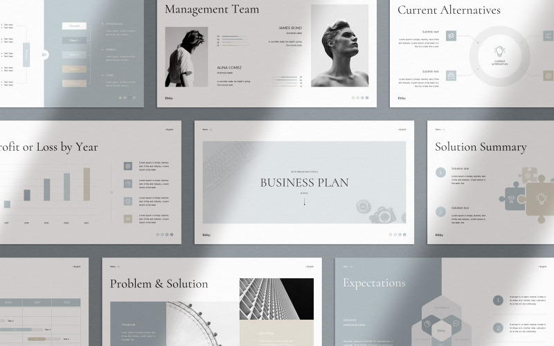 Ebby - Modèle PowerPoint de plan d'affaires