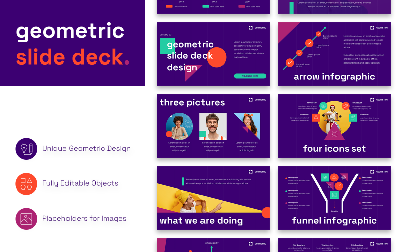 Geometryczny nowoczesny szablon prezentacji Google Slides