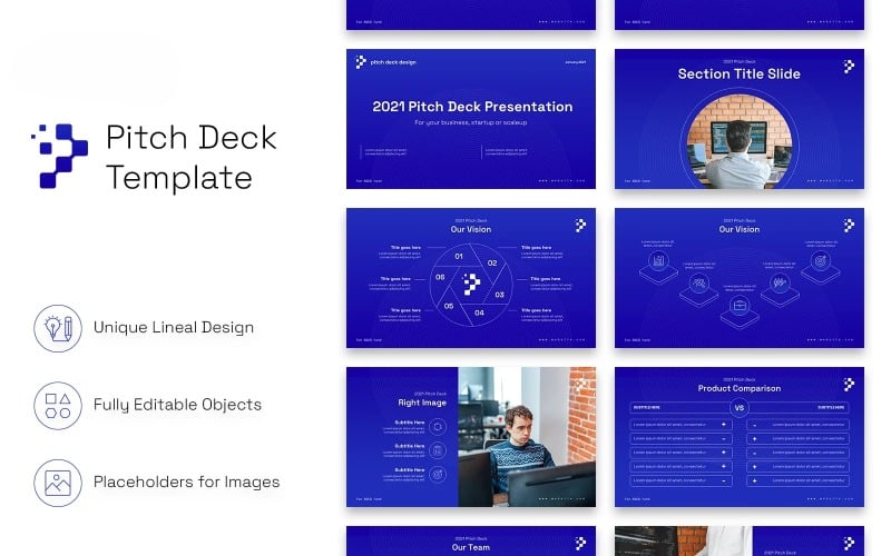 Modèle PowerPoint de présentation propre pour deck à pitch linéaire